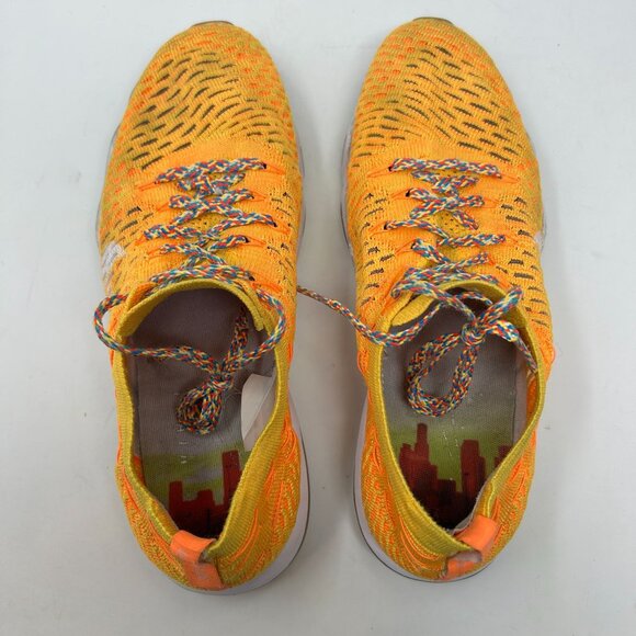 Nike Zoom Air Flyknit Streak 6 Men’s Size 9.5 Running Shoes Yellow Orange 902156 - Picture 8 of 10